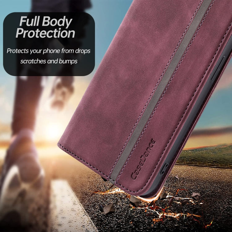 For Samsung Galaxy S21 FE Splicing Skin Feel Magnetic Leather Phone Case