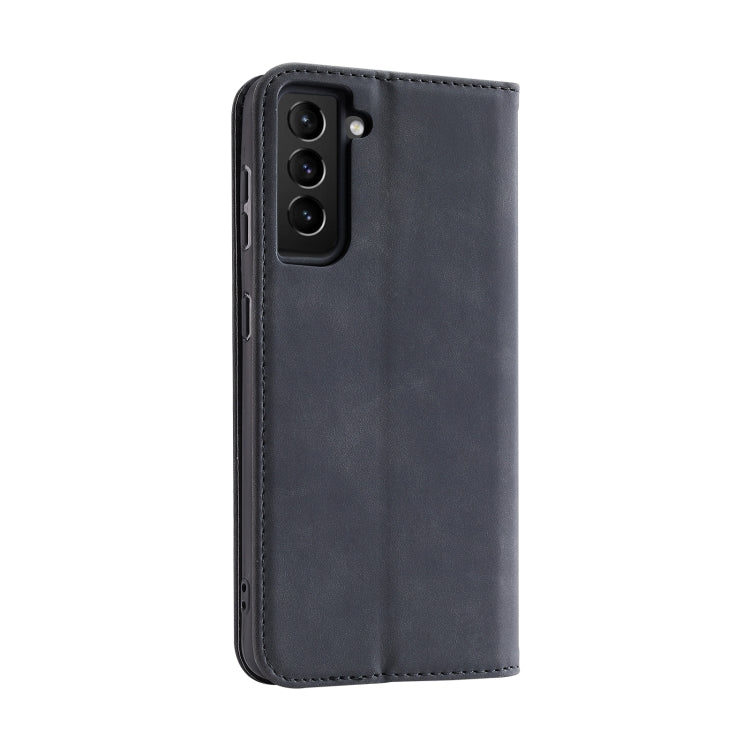For Samsung Galaxy S21 FE Splicing Skin Feel Magnetic Leather Phone Case