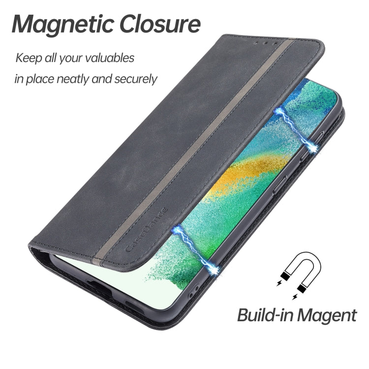 For Samsung Galaxy S21 FE Splicing Skin Feel Magnetic Leather Phone Case