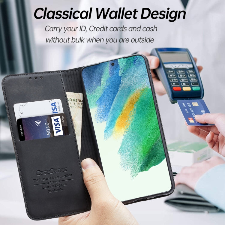 For Samsung Galaxy S21 FE Splicing Skin Feel Magnetic Leather Phone Case