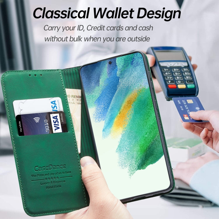 For Samsung Galaxy S21 FE Splicing Skin Feel Magnetic Leather Phone Case