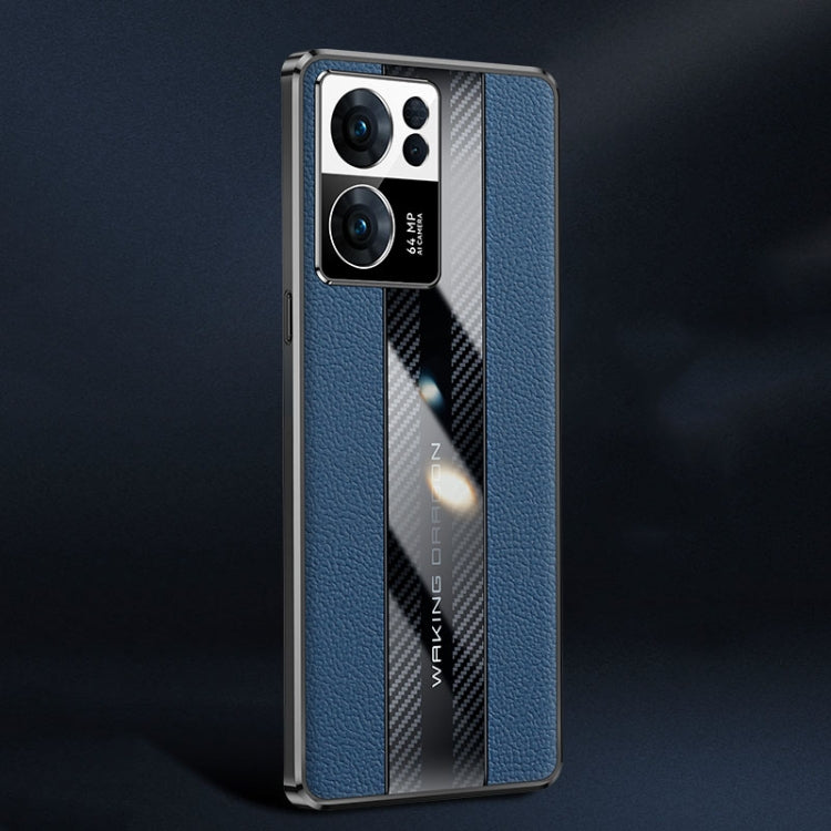 For OPPO Reno7 Racing Car Design Leather Electroplating Process Anti-fingerprint Protective Phone Case