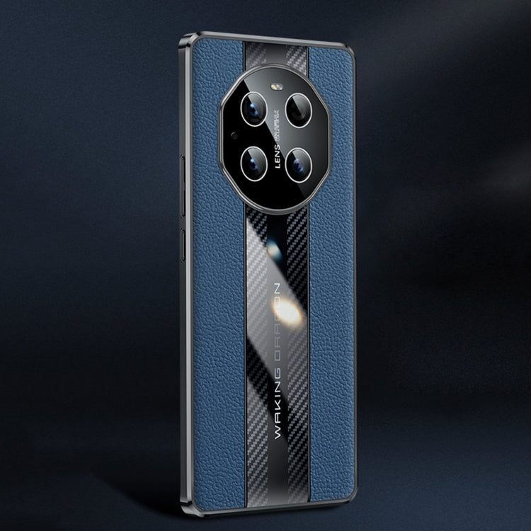For Huawei Mate 40 Pro Racing Car Design Leather Electroplating Process Anti-fingerprint Protective Phone Case