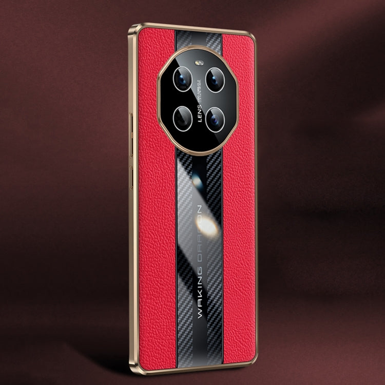 For Huawei Mate 40 Racing Car Design Leather Electroplating Process Anti-fingerprint Protective Phone Case