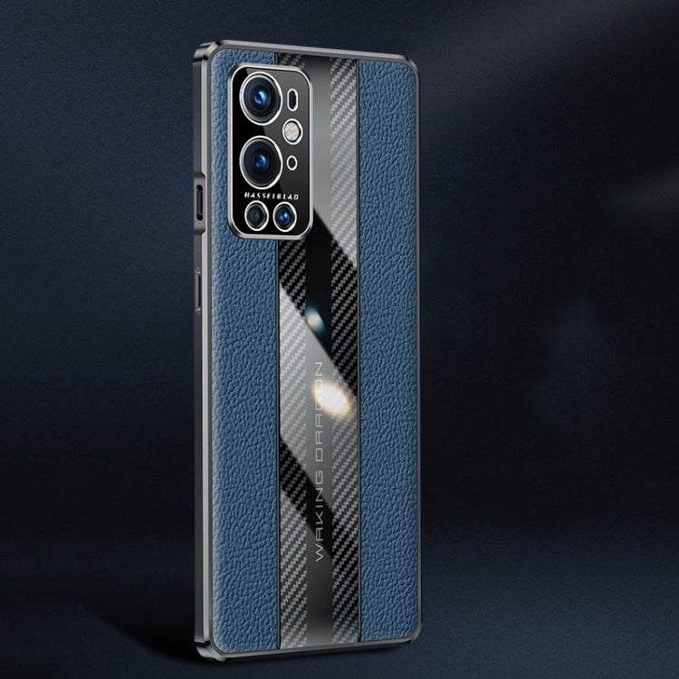 For OnePlus 9 Pro Racing Car Design Leather Electroplating Process Anti-fingerprint Protective Phone Case