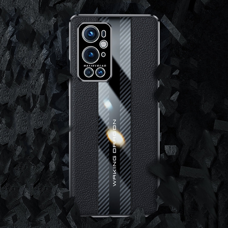 For OnePlus 9 Pro Racing Car Design Leather Electroplating Process Anti-fingerprint Protective Phone Case