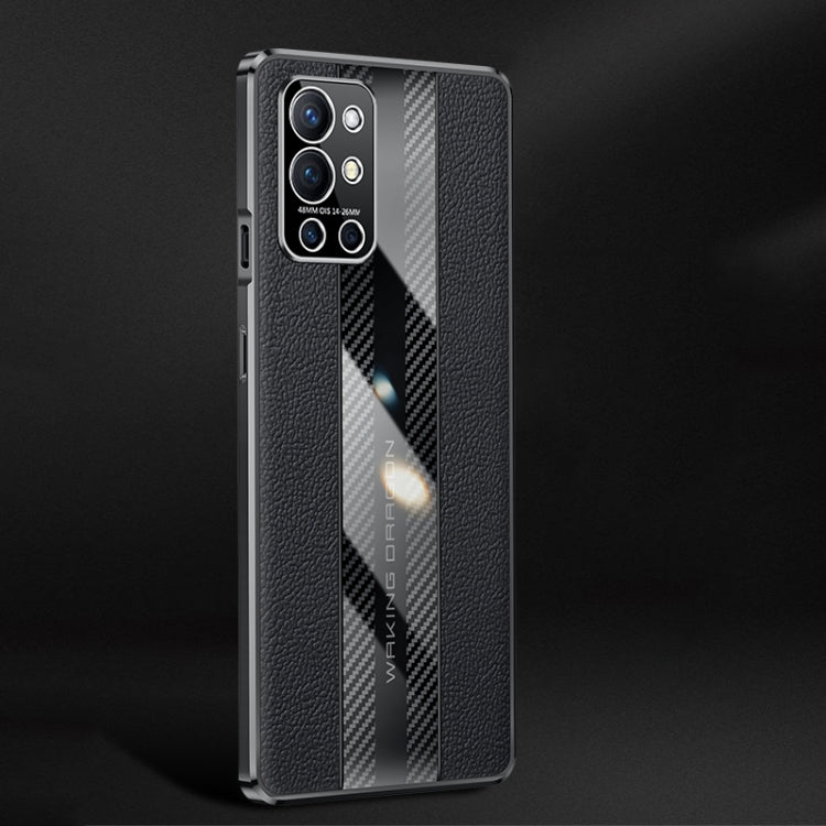 For OnePlus 9R Racing Car Design Leather Electroplating Process Anti-fingerprint Protective Phone Case
