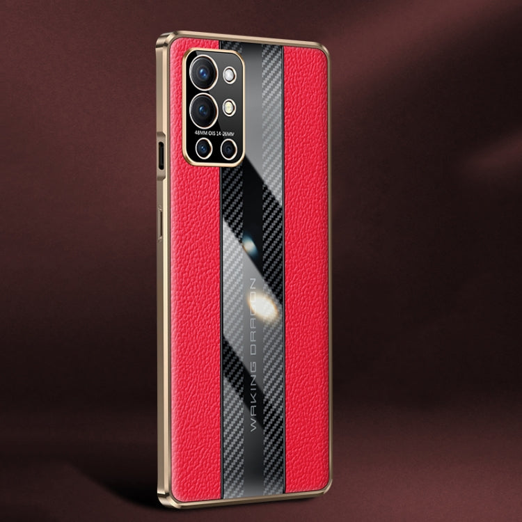 For OnePlus 9R Racing Car Design Leather Electroplating Process Anti-fingerprint Protective Phone Case