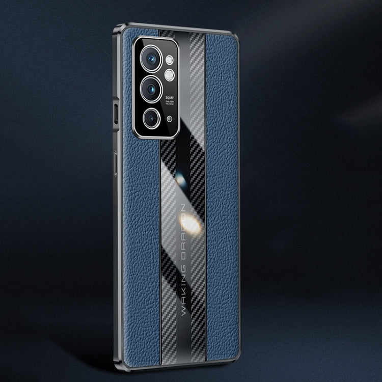 For OnePlus 9RT 5G Racing Car Design Leather Electroplating Process Anti-fingerprint Protective Phone Case