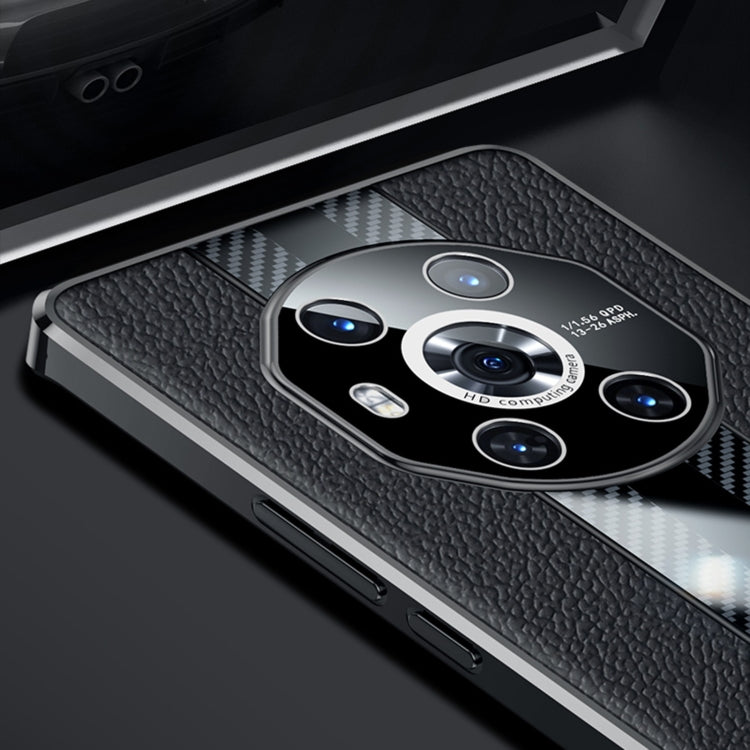 For Honor Magic3 Pro Racing Car Design Leather Electroplating Process Anti-fingerprint Protective Phone Case(Black)