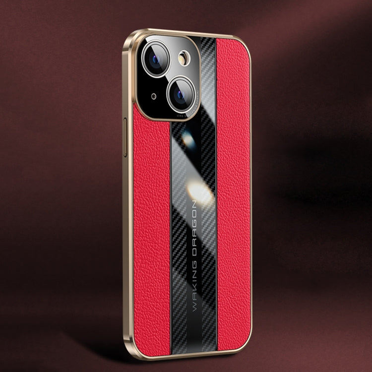 For iPhone 13 Racing Car Design Leather Electroplating Process Anti-fingerprint Protective Phone Case