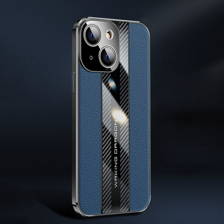 For iPhone 13 Racing Car Design Leather Electroplating Process Anti-fingerprint Protective Phone Case