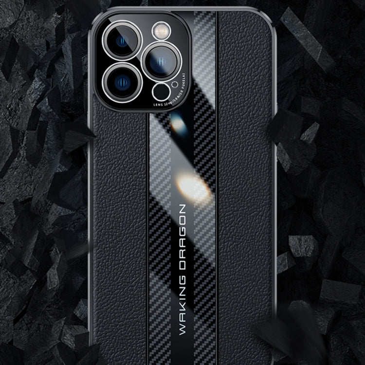 For iPhone 13 Racing Car Design Leather Electroplating Process Anti-fingerprint Protective Phone Case