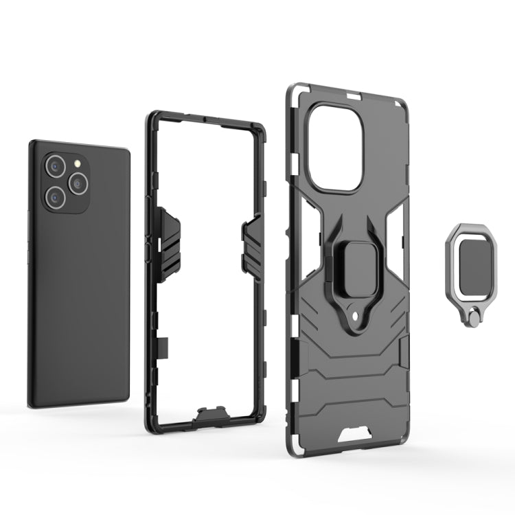 For Honor 60 SE PC + TPU Shockproof Protective Phone Case with Magnetic Ring Holder