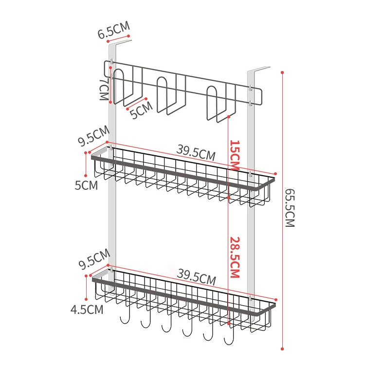 Multi-layer Fridge Storage Rack Side Shelf Sidewall Holder Multi-function Kitchen Organizer Household, Size:ABC