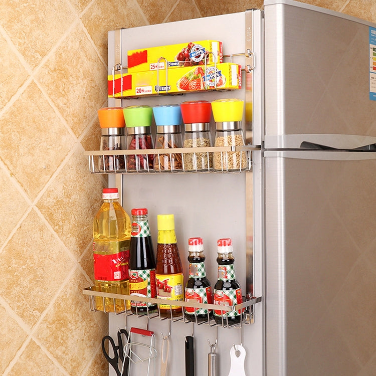 Multi-layer Fridge Storage Rack Side Shelf Sidewall Holder Multi-function Kitchen Organizer Household, Size:ABC