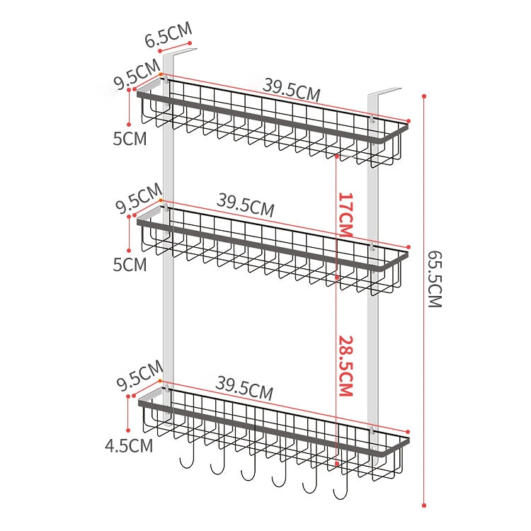 Multi-layer Fridge Storage Rack Side Shelf Sidewall Holder Multi-function Kitchen Organizer Household, Size:BBC
