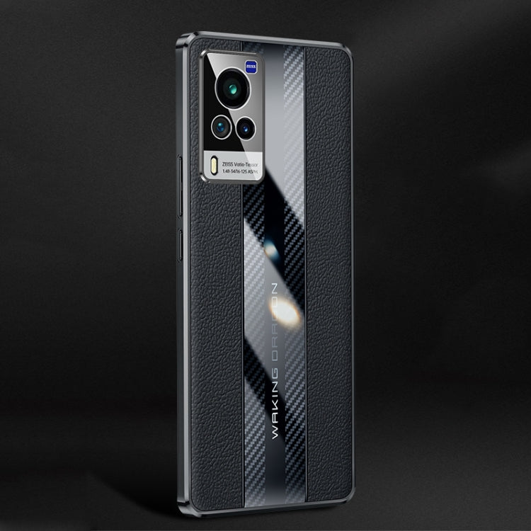 For vivo X60 Racing Car Design Leather Electroplating Process Anti-fingerprint Phone Case