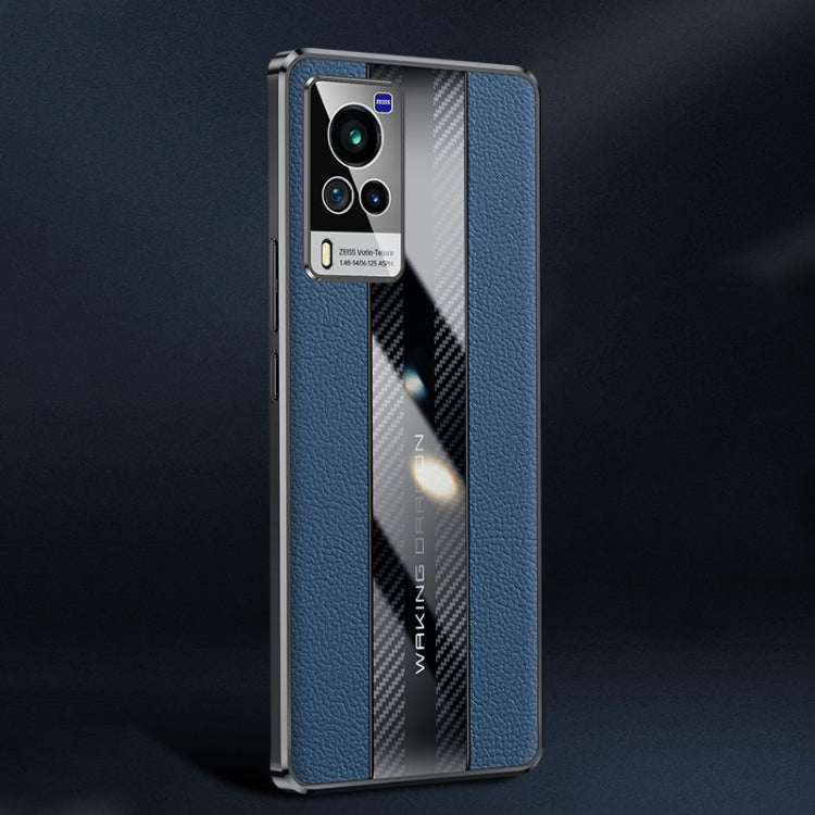 For vivo X60 Racing Car Design Leather Electroplating Process Anti-fingerprint Phone Case