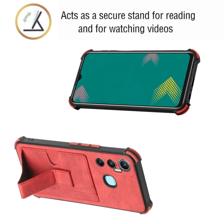 For Infinix Hot 11 Dream Holder Card Bag Shockproof Phone Case