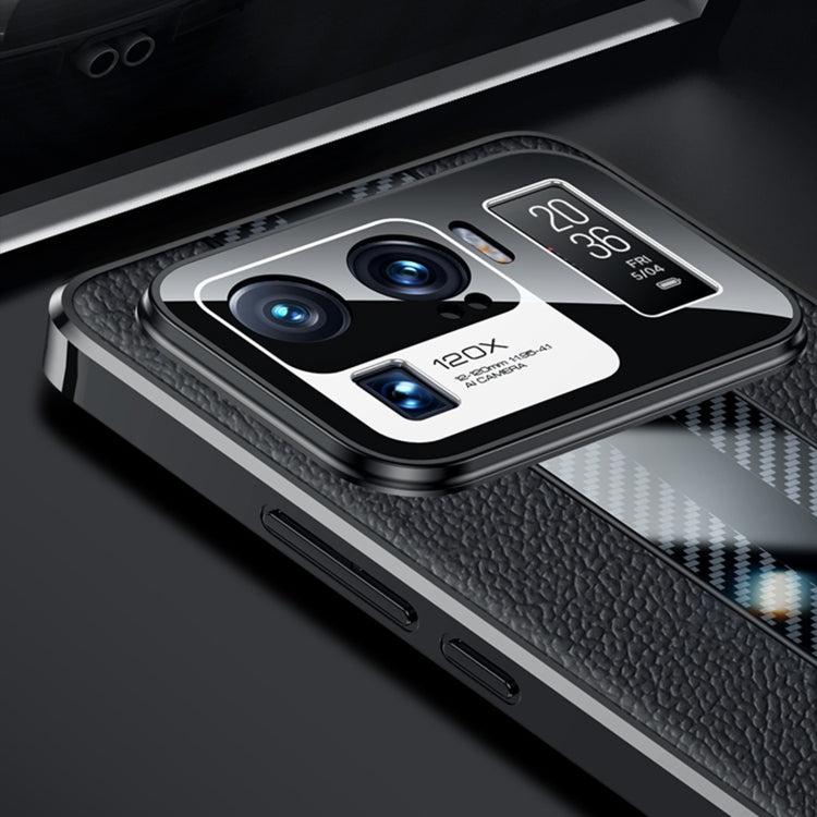 For Xiaomi Mi 11 Ultra Racing Car Design Leather Electroplating Process Anti-fingerprint Protective Phone Case(Blue)
