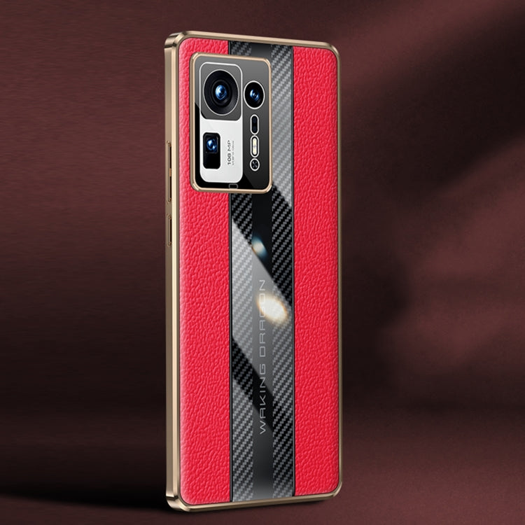 For Xiaomi Mi Mix 4 Racing Car Design Leather Electroplating Process Anti-fingerprint Protective Phone Case