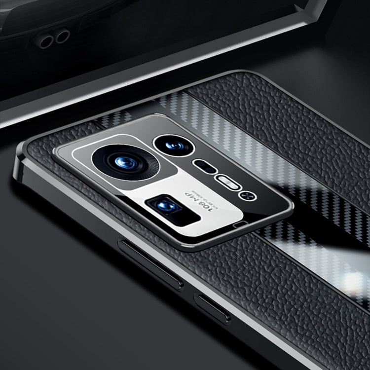 For Xiaomi Mi Mix 4 Racing Car Design Leather Electroplating Process Anti-fingerprint Protective Phone Case