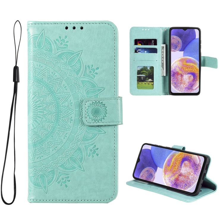 For Samsung Galaxy A23 Totem Flower Embossed Leather Phone Case