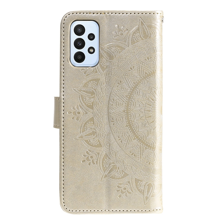 For Samsung Galaxy A23 Totem Flower Embossed Leather Phone Case
