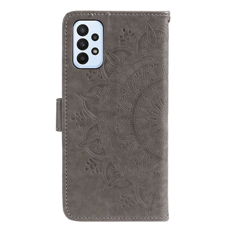 For Samsung Galaxy A23 Totem Flower Embossed Leather Phone Case