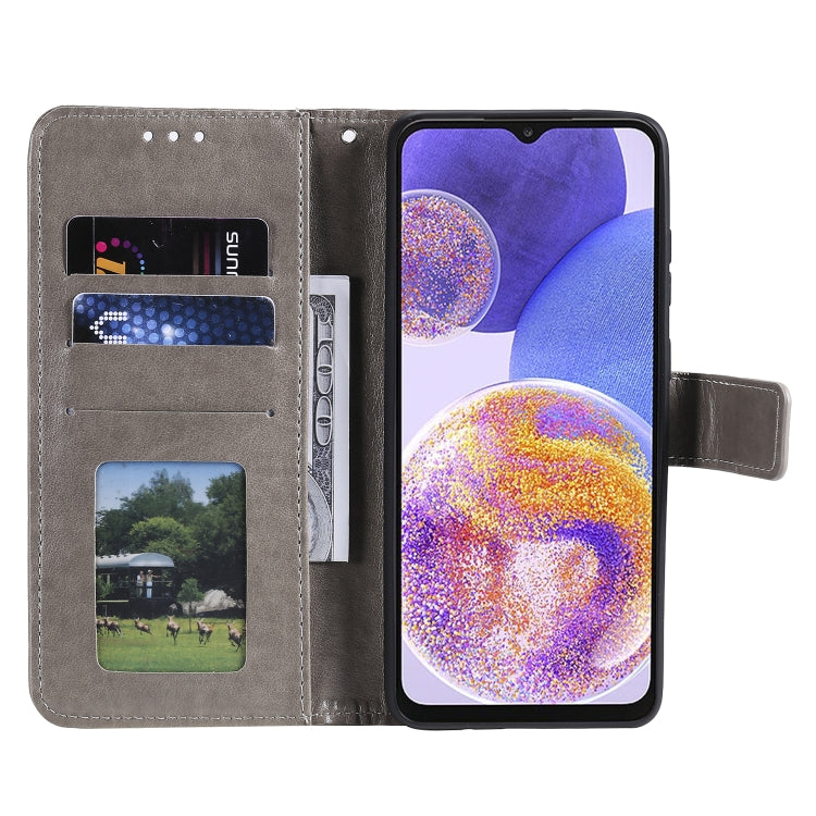 For Samsung Galaxy A23 Totem Flower Embossed Leather Phone Case