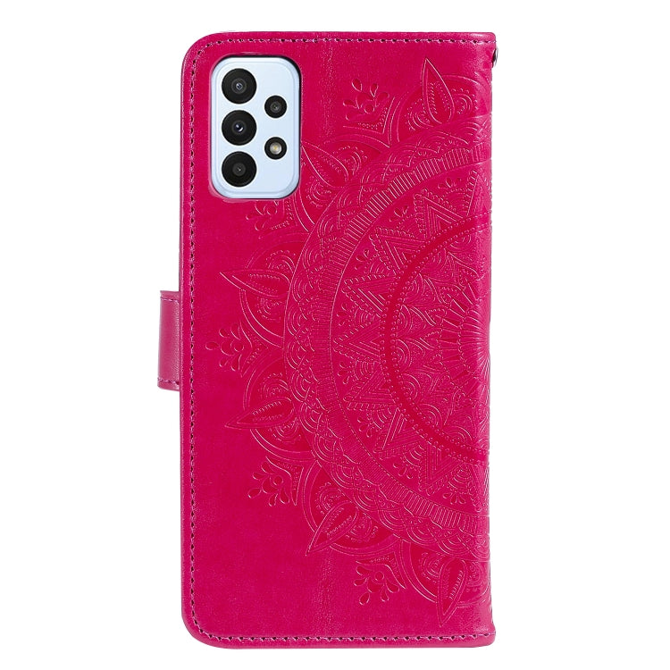 For Samsung Galaxy A23 Totem Flower Embossed Leather Phone Case
