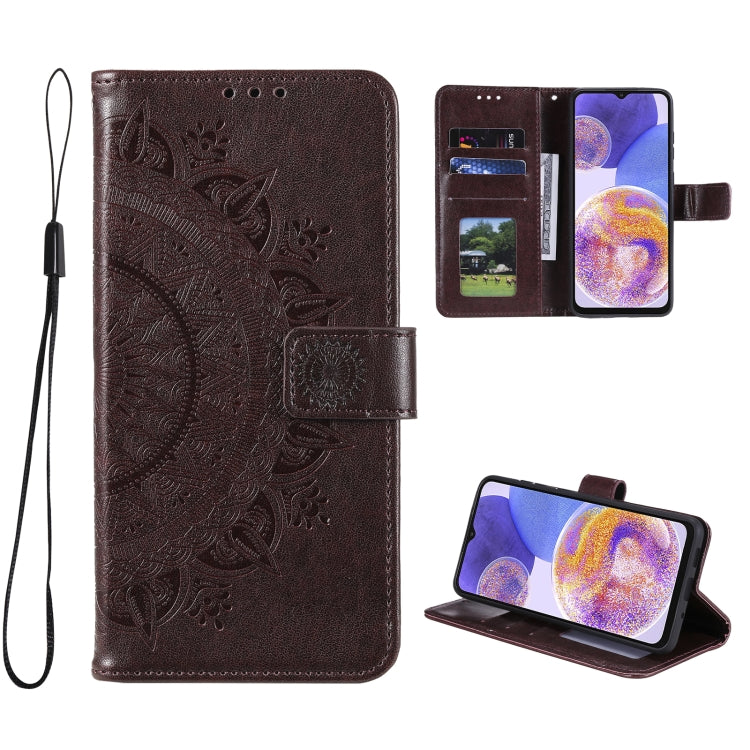 For Samsung Galaxy A23 Totem Flower Embossed Leather Phone Case