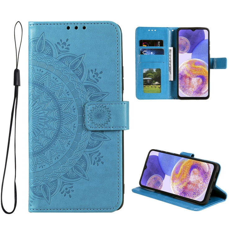 For Samsung Galaxy A23 Totem Flower Embossed Leather Phone Case