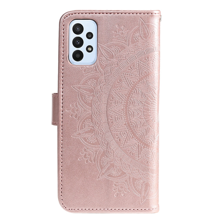 For Samsung Galaxy A23 Totem Flower Embossed Leather Phone Case