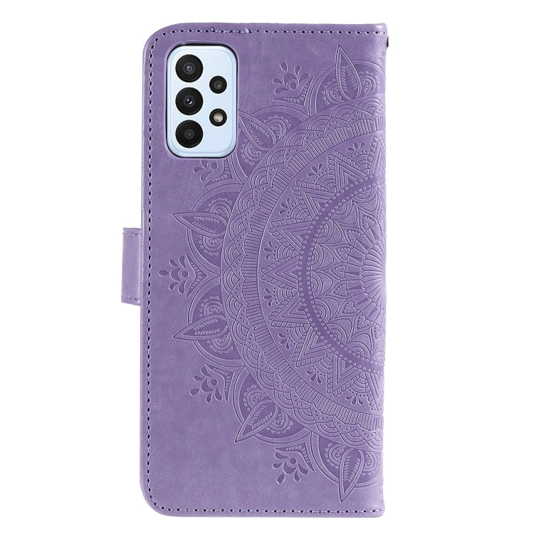 For Samsung Galaxy A23 Totem Flower Embossed Leather Phone Case