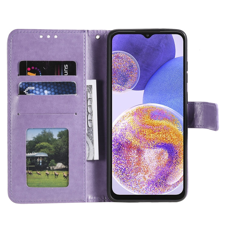 For Samsung Galaxy A23 Totem Flower Embossed Leather Phone Case