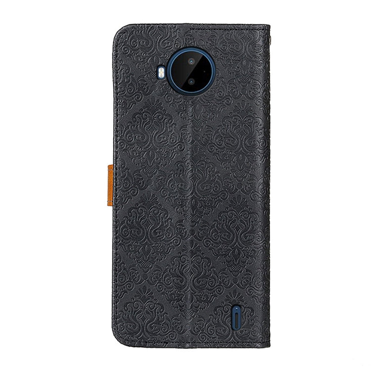 For Nokia C20 Plus European Floral Embossed Horizontal Flip Leather Phone Case