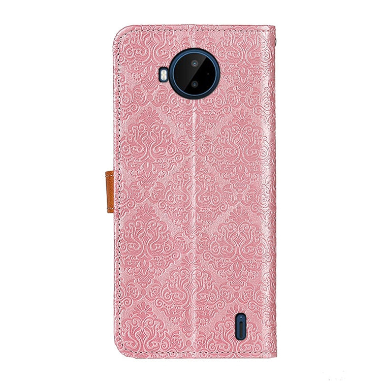For Nokia C20 Plus European Floral Embossed Horizontal Flip Leather Phone Case