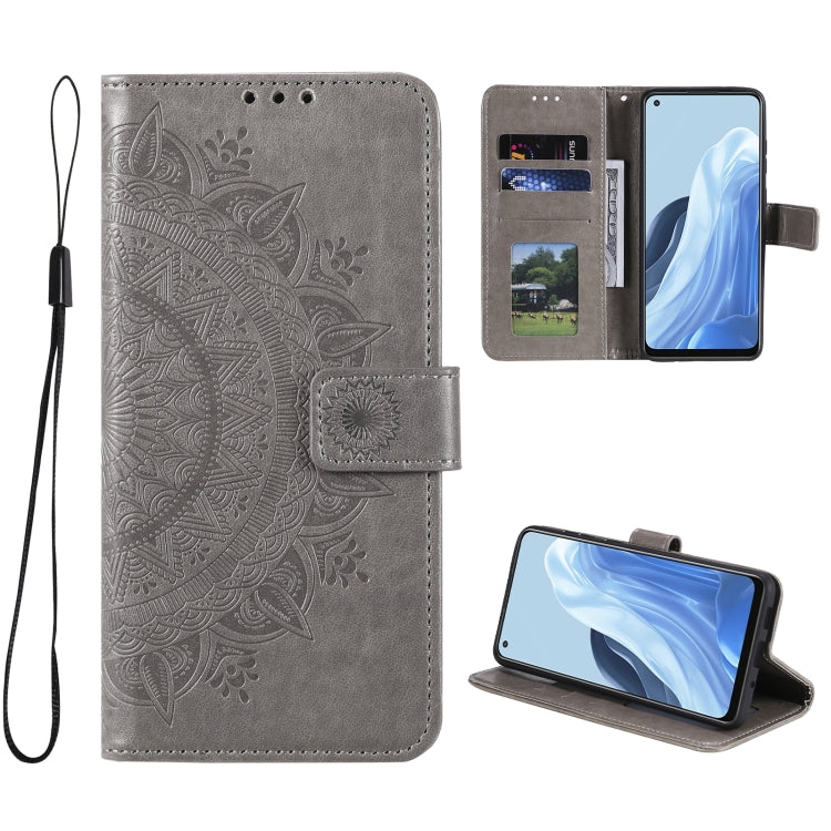 For OPPO Reno7 5G International Version / Find X5 Lite Totem Flower Embossed Leather Phone Case