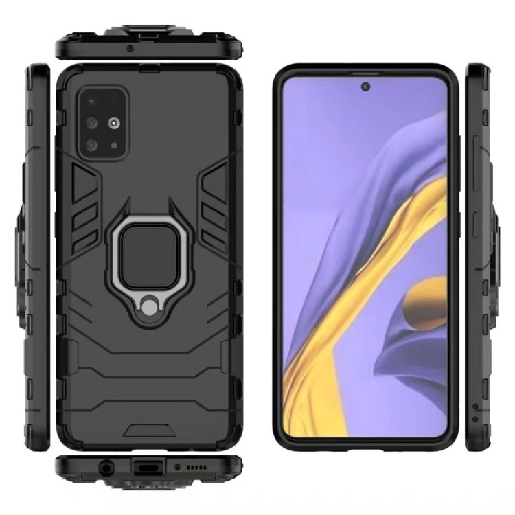 For Galaxy A51 PC + TPU Shockproof Protective Case with Magnetic Ring Holder