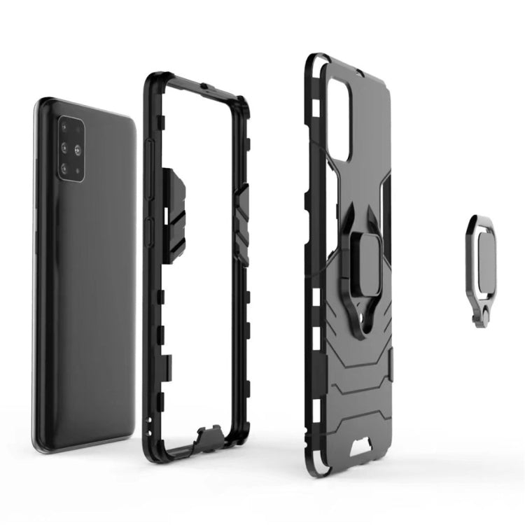 For Galaxy A51 PC + TPU Shockproof Protective Case with Magnetic Ring Holder