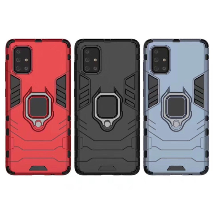 For Galaxy A51 PC + TPU Shockproof Protective Case with Magnetic Ring Holder
