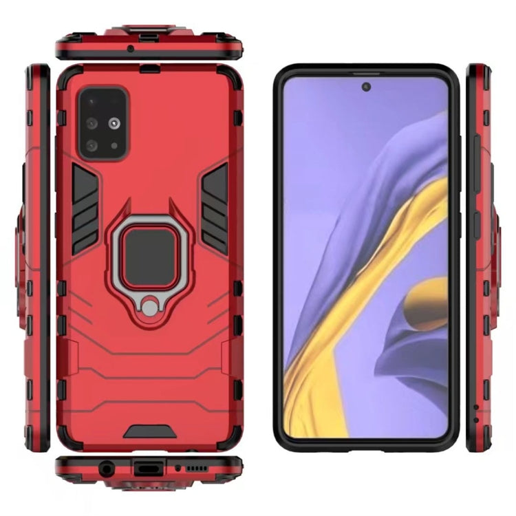 For Galaxy A51 PC + TPU Shockproof Protective Case with Magnetic Ring Holder
