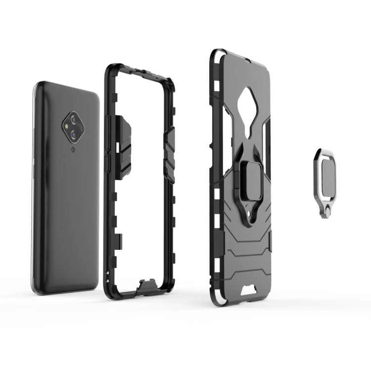For Vivo S5 Shockproof PC + TPU Protective Case with Magnetic Ring Holder