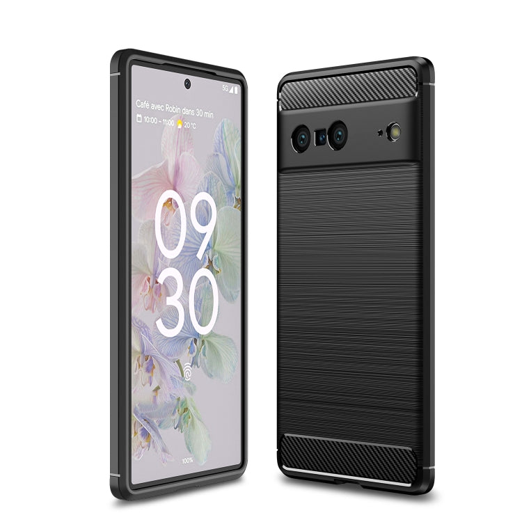 For Google Pixel 7 5G Brushed Texture Carbon Fiber TPU Phone Case