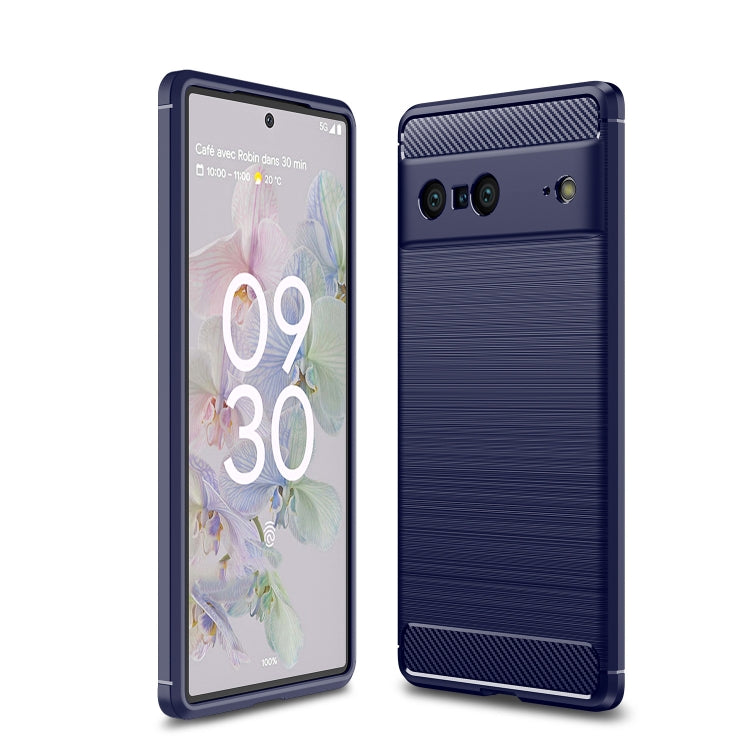 For Google Pixel 7 5G Brushed Texture Carbon Fiber TPU Phone Case