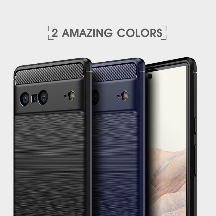 For Google Pixel 7 5G Brushed Texture Carbon Fiber TPU Phone Case