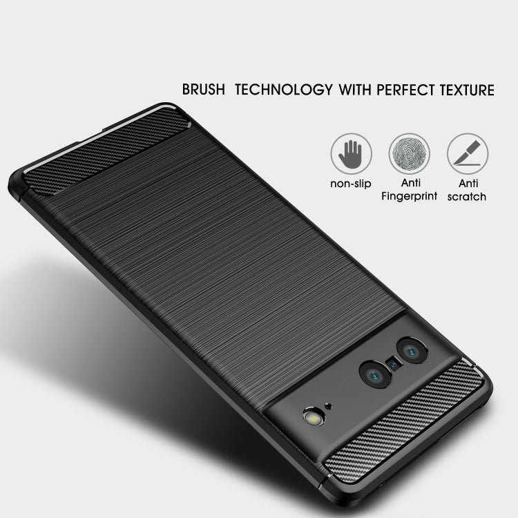 For Google Pixel 7 5G Brushed Texture Carbon Fiber TPU Phone Case