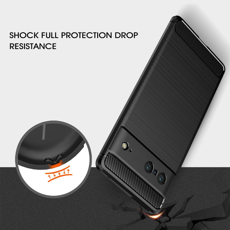 For Google Pixel 7 5G Brushed Texture Carbon Fiber TPU Phone Case